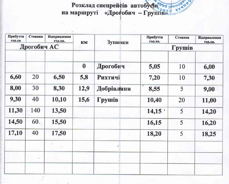 DrogMedia Спецрейси у Трускавець, Борислав та села: оприлюднено графік спеціальних пасажирських перевезень