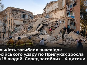 Кількість загиблих внаслідок російського удару по Прилуках зросла до 18 людей